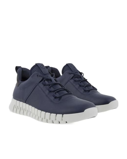 Ecco Blue Laced Sneakers for men