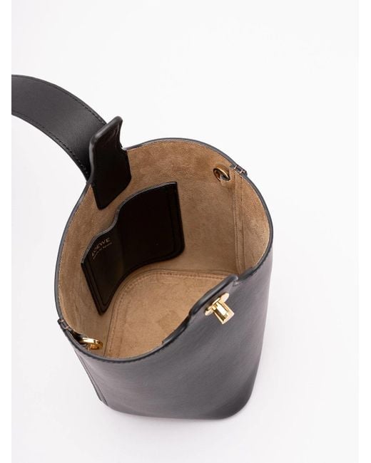 Loewe Black Mini Pebble Bucket Bag