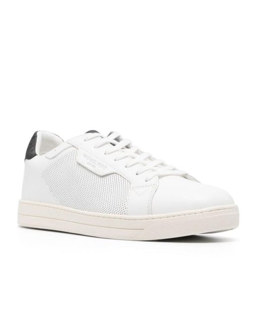 Michael Kors White Lace-Up Sneakers for men