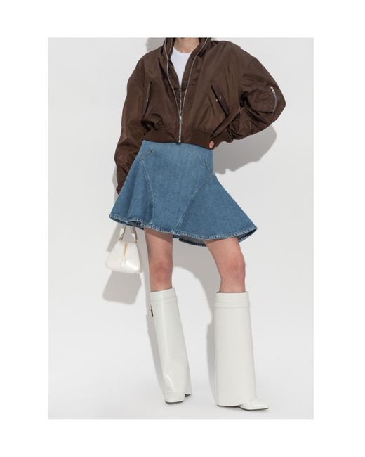 Givenchy Blue Flared Denim Mini Skirt