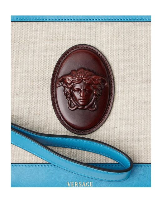 Versace Blue Rivière Zipped Pouch