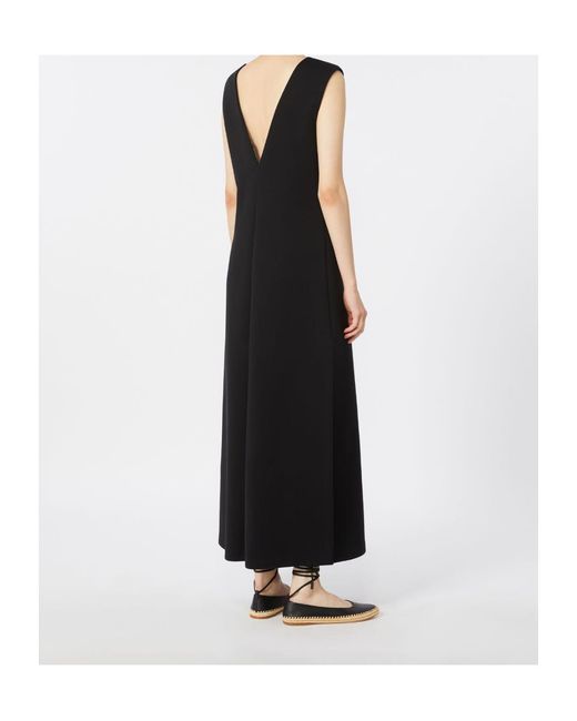 Max Mara Black Cotton-Blend Jersey Maxi Dress