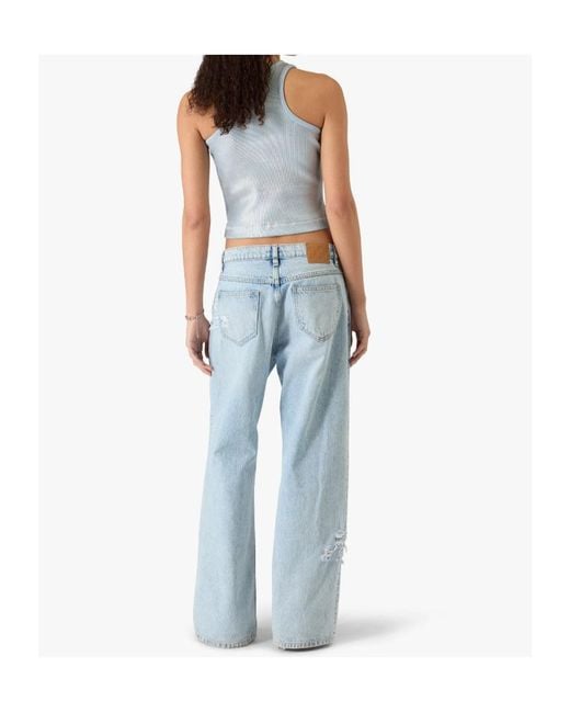 Casablanca Blue Ripped-Letter Jeans