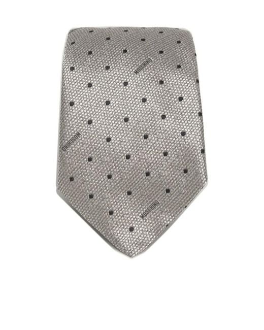 Moschino Gray Logo Logo Tie for men