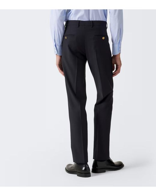 Dolce & Gabbana Black Virgin Wool Tapered Pants for men