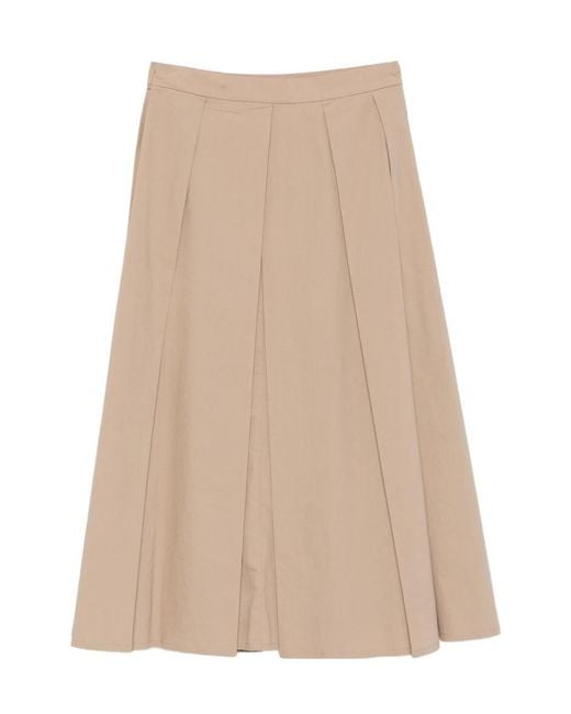 Emporio Armani Natural Pleated Midi Skirt