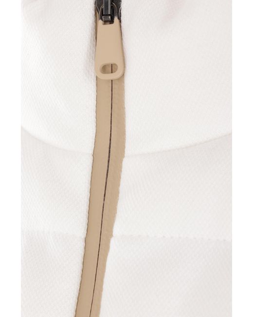 Brunello Cucinelli White Logo Patch High Neck Gilet