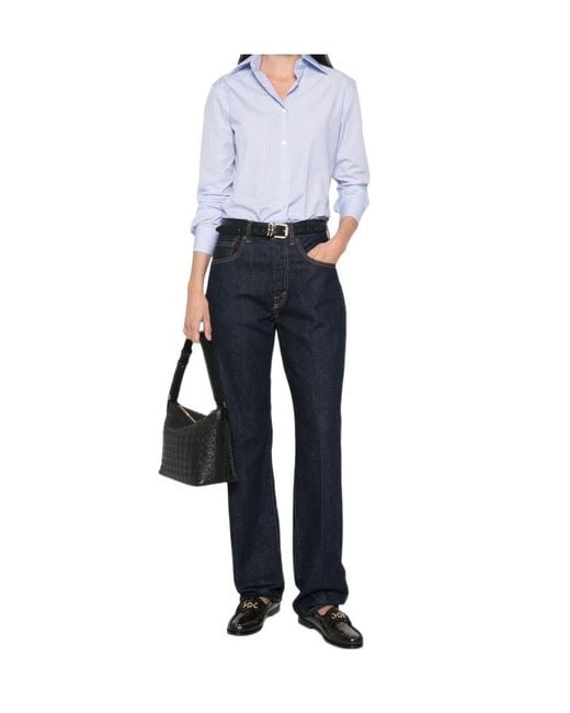 Mazzarelli Blue Long-Sleeve Button-Up Shirt