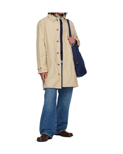 Polo Ralph Lauren Natural Long-Sleeved Collared Trench Coat for men