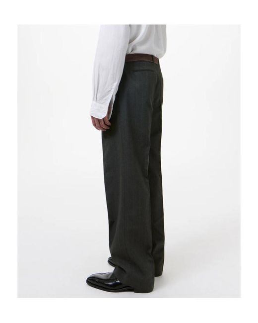 Our Legacy Gray Slack Pleated Straight-Leg Pants for men