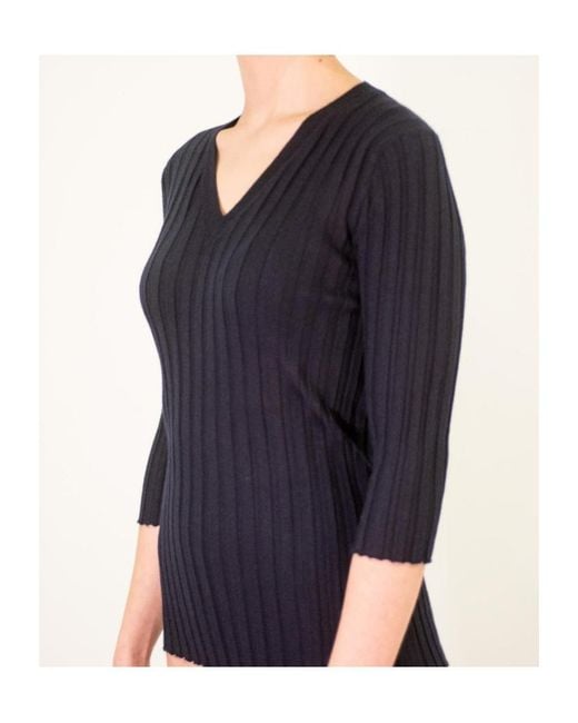 Lela Rose Black V-Neck Sweater