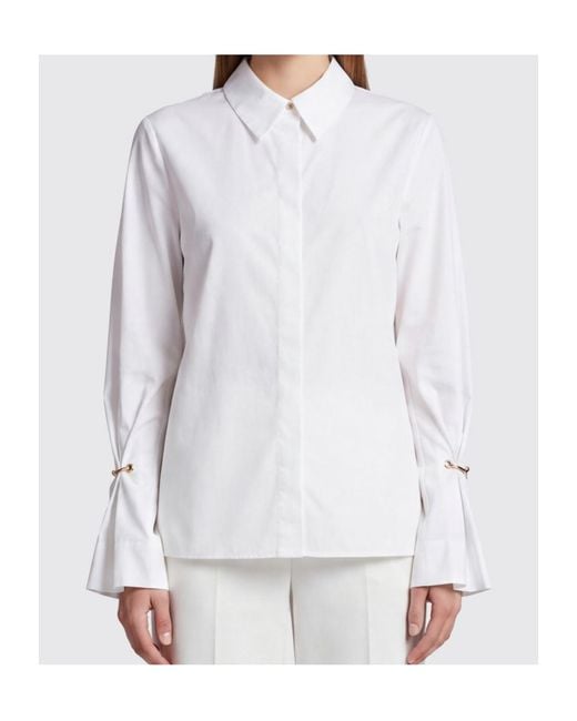 Erika Cavallini Semi Couture White Long-Sleeved Shirt