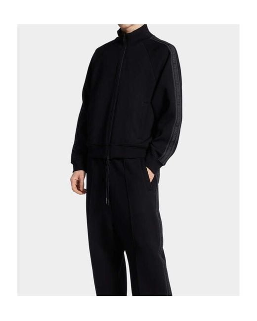 DSquared² Black D2 Tape Zipped Sweatshirt for men