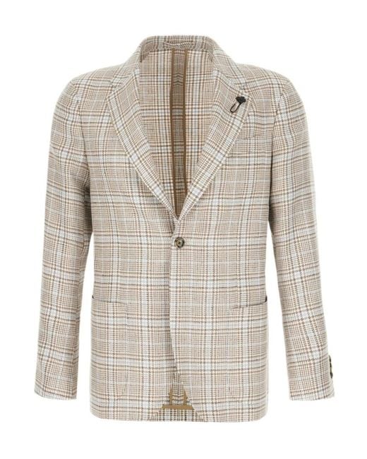 Lardini Multicolor Checked-Pattern Blazer for men