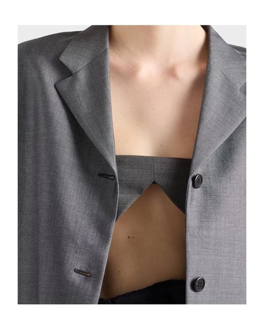 Prada Gray Wool Top