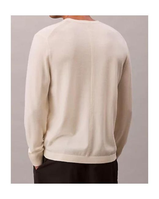 Calvin Klein White Merino Wool Classic Jumper for men