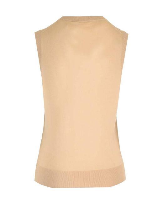 Chloé Natural Chloé Sleeveless Knitted Top