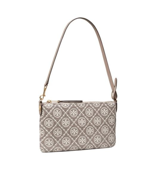 Tory Burch White Logo Printed Pochette