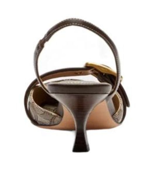COACH Metallic Monogram-Jacquard Slingback Sandals