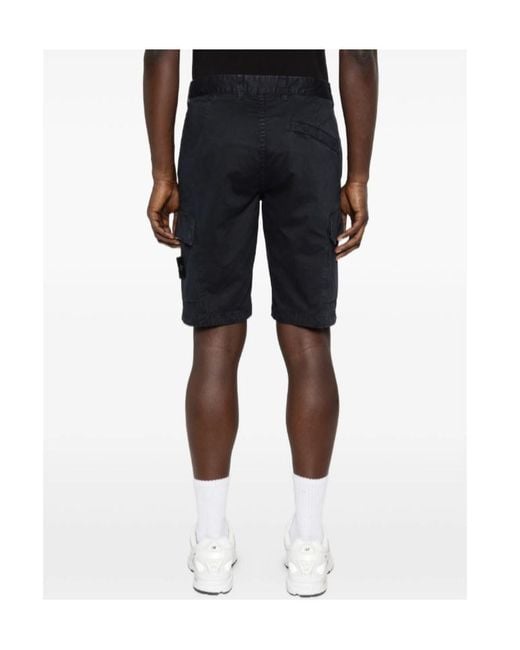 Stone Island Gray Belt Loop Shorts for men