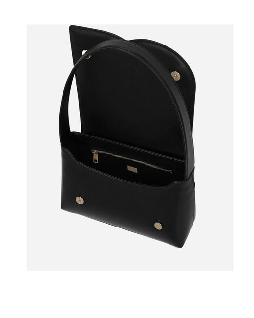 Dolce & Gabbana Black Dg Logo Embossed Shoulder Bag