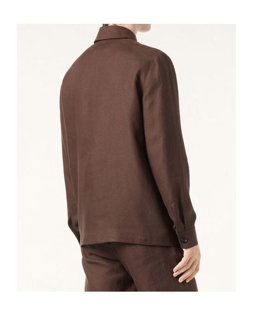 Loro Piana Brown Casual Shirt-Style Jacket for men
