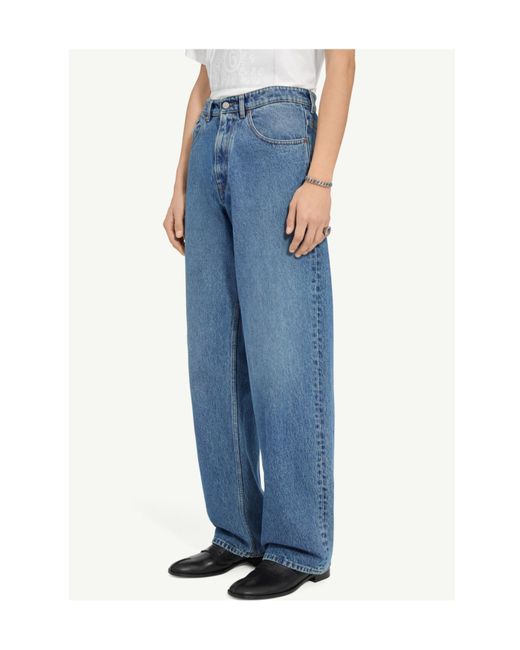 MM6 by Maison Margiela Blue Logo Patch Straight-Leg Jeans for men