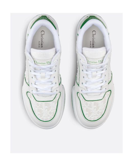Dior White Lace Up Sneakers