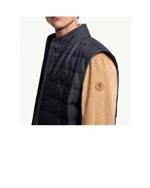 Moncler Blue Liorane Denim Down Vest for men