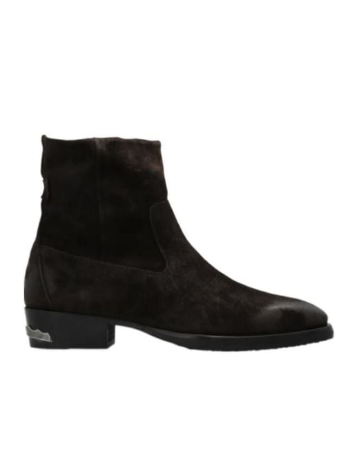 AllSaints Black Zippered Ankle Boots for men