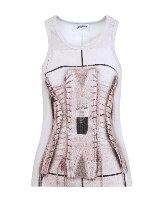 Jean Paul Gaultier Purple Trompe Loeil Tank Top