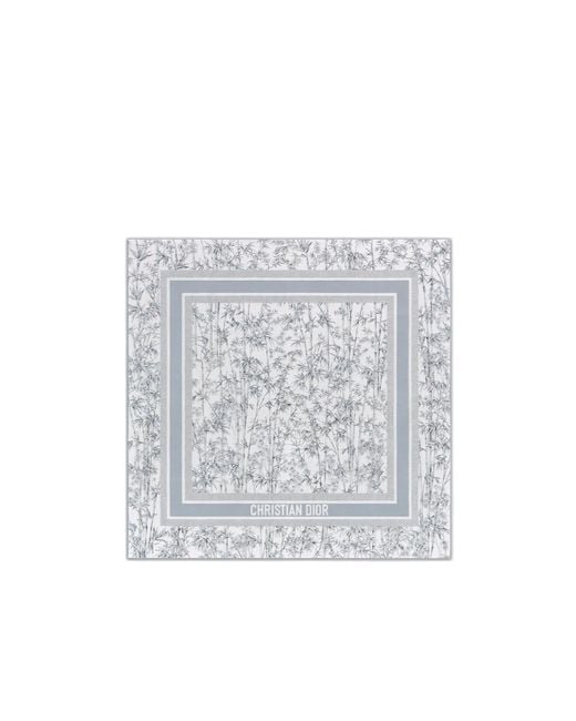 Dior Gray Toile De Jouy Natura 90 Square Scarf