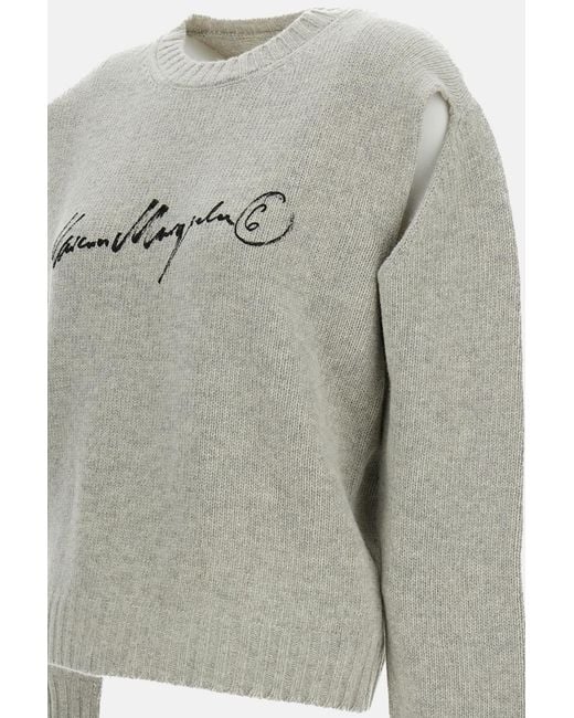 MM6 by Maison Margiela Gray Cropped Jumper