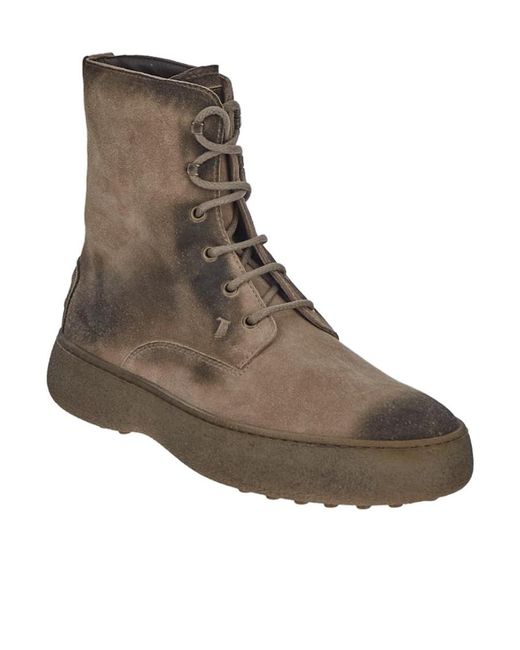 Tod's Brown W. G. Lace-Up Ankle Boots for men