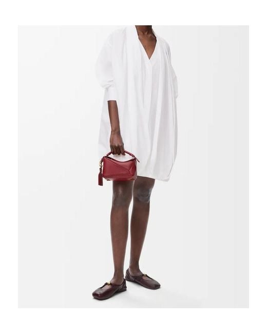Loewe White Draped Dress