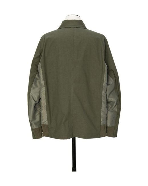 Sacai Green Oxford Jacket for men