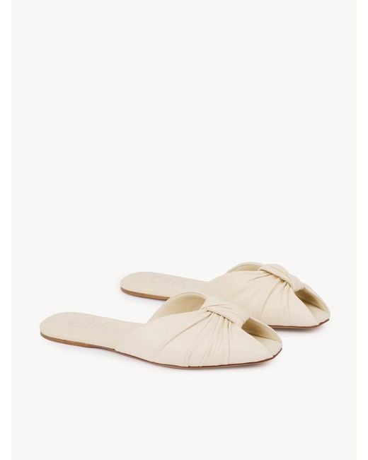 Chloé White Chloé Suzie Knotted Flat Mules