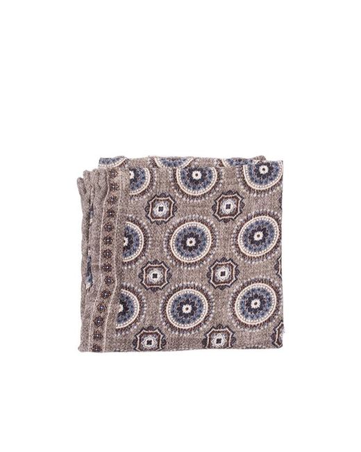 Brunello Cucinelli Purple Patterned Jacquard Pocket Square for men