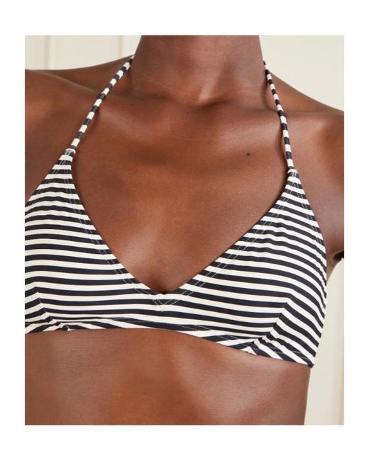 Nili Lotan Black Striped Triangle Bikini Top