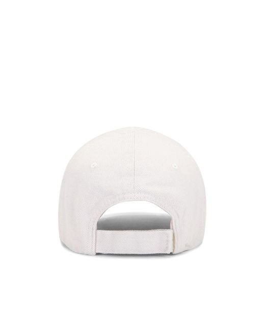 Balenciaga White Logo Embroidery Baseball Cap for men