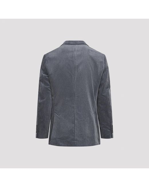 Brunello Cucinelli Blue Single-Breasted Blazer for men