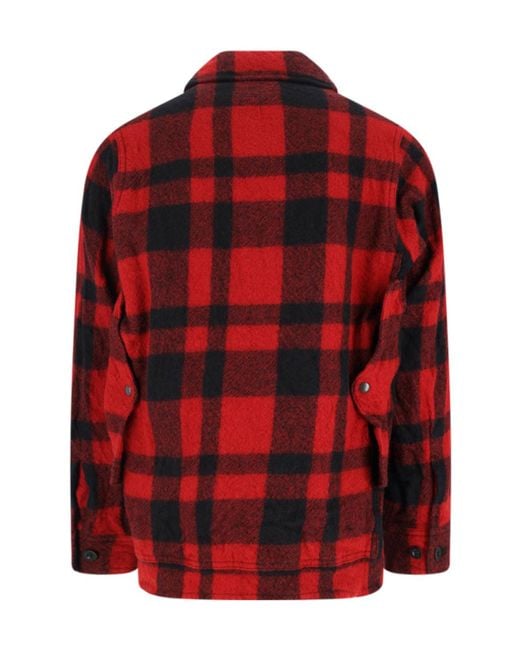 Junya Watanabe Red Checked Straight Hem Shirt for men