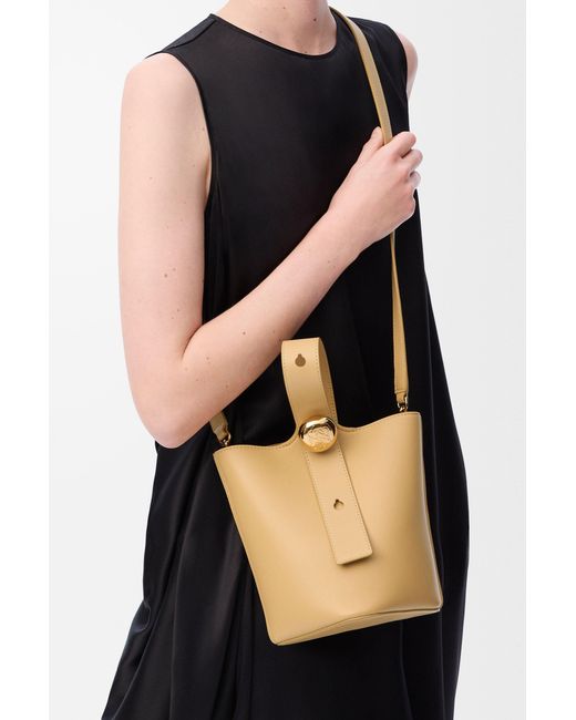 Loewe White Pebble Mini Bucket Bag