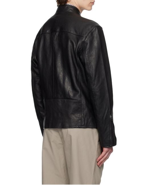 Polo Ralph Lauren Black Racer Leather Jacket for men