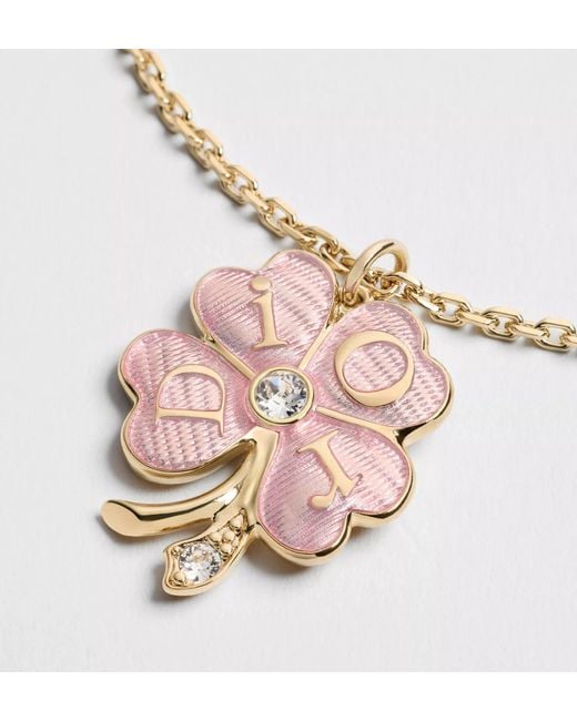 Dior White Floral Clover Necklace