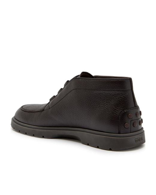 Tod's Black Lace-Up Ankle Boots for men