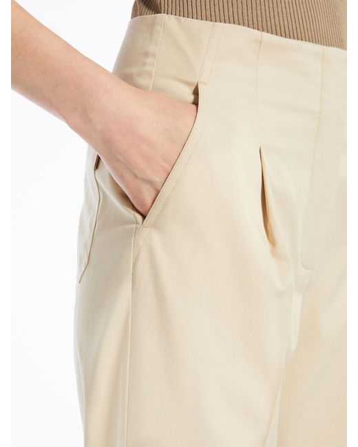 Max Mara Natural Logo Patch Straight Leg Pants