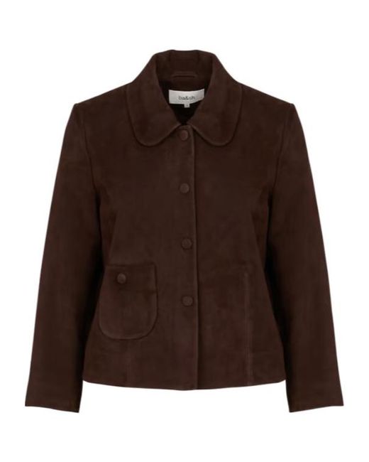 Ba&sh Brown Milas Round Collar Jacket