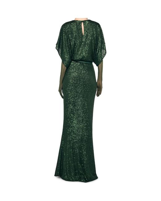 Norma Kamali Green Reverse Obie Sequin Maxi Dress