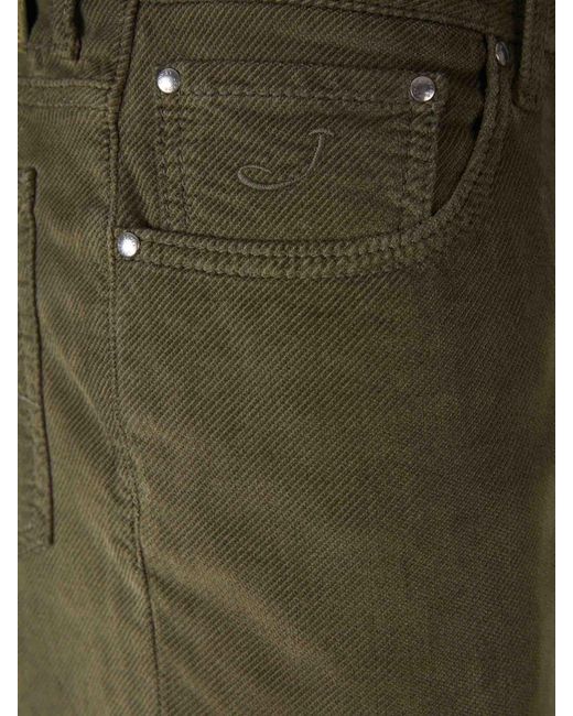 Jacob Cohen Green Belt Loop Casual Pants for men